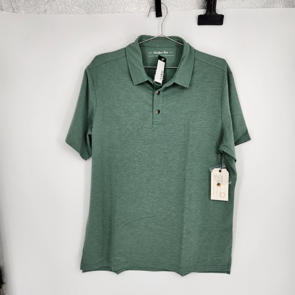 Hawker Rye Men's Large Green Softluxe Alec Short Sleeve Polo Shirt NWT